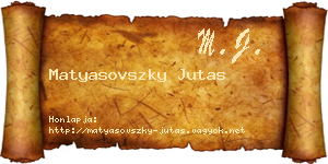 Matyasovszky Jutas névjegykártya